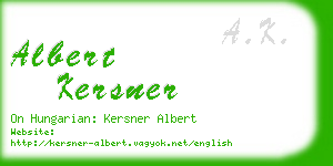 albert kersner business card